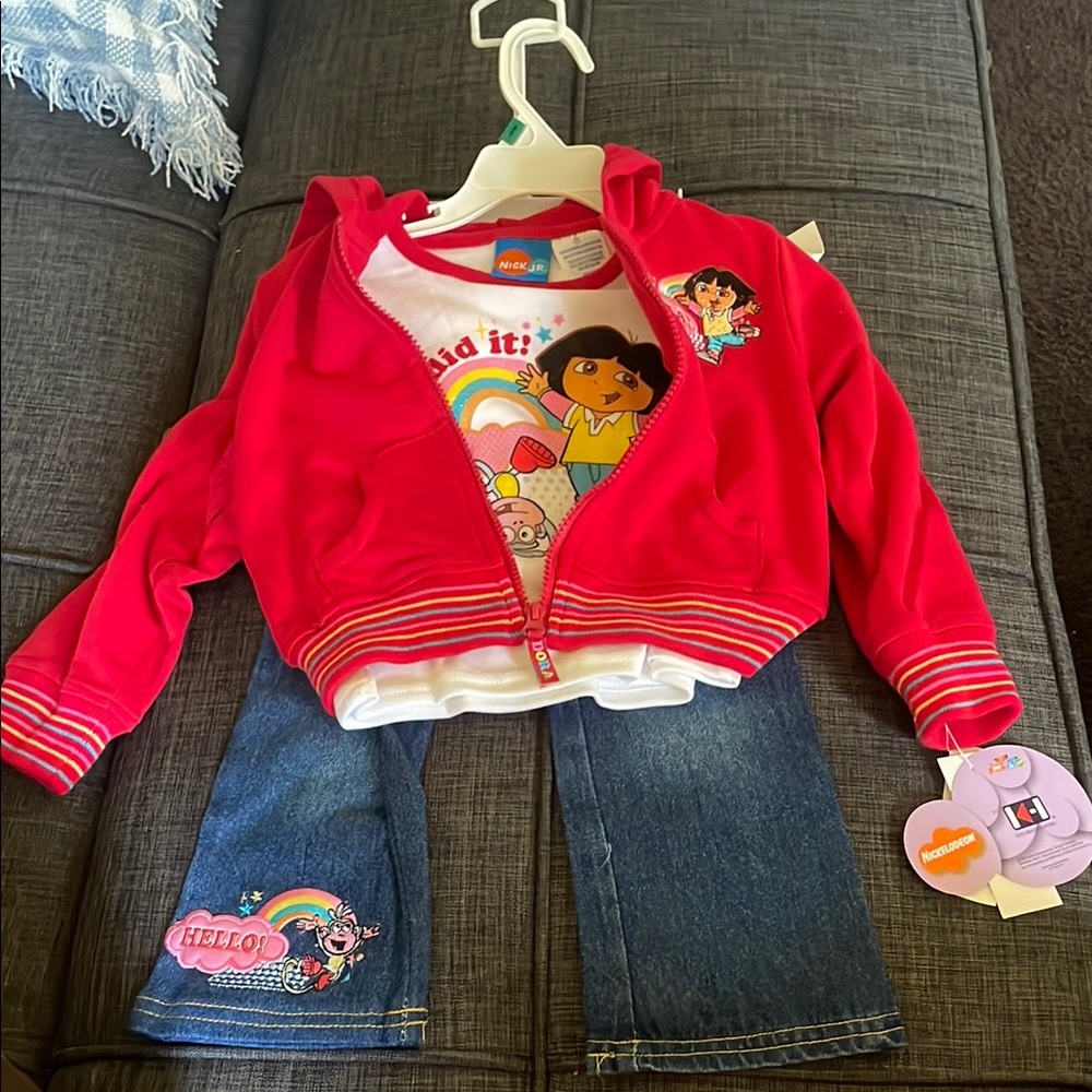 Nickelodeon Red and Blue Dora Girls Nickelodeon  Matching Set